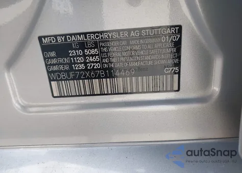 2007 Mercedes-Benz E 550 z USA, uszkodzony, nr VIN WDBUF72X67B114469